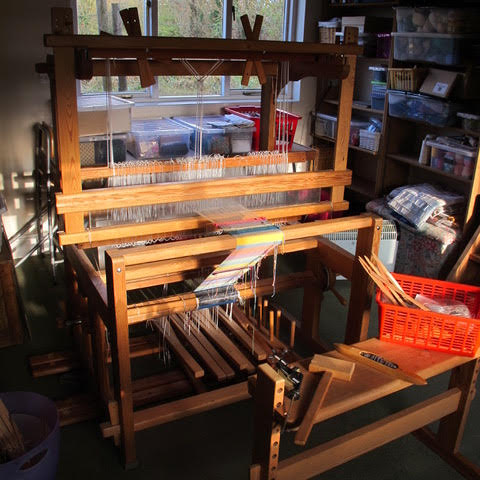 Floor loom in the studio